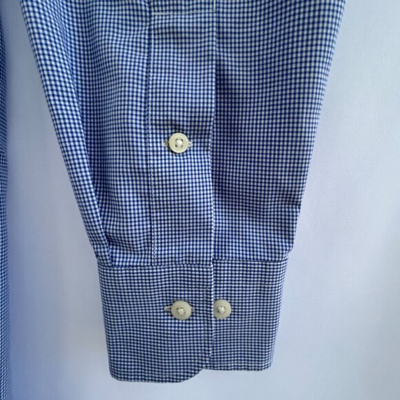 NWOT Ralph Lauren men's shirt slim fit non-iron long sleeves blue size 16 Large - Picture 8 of 8